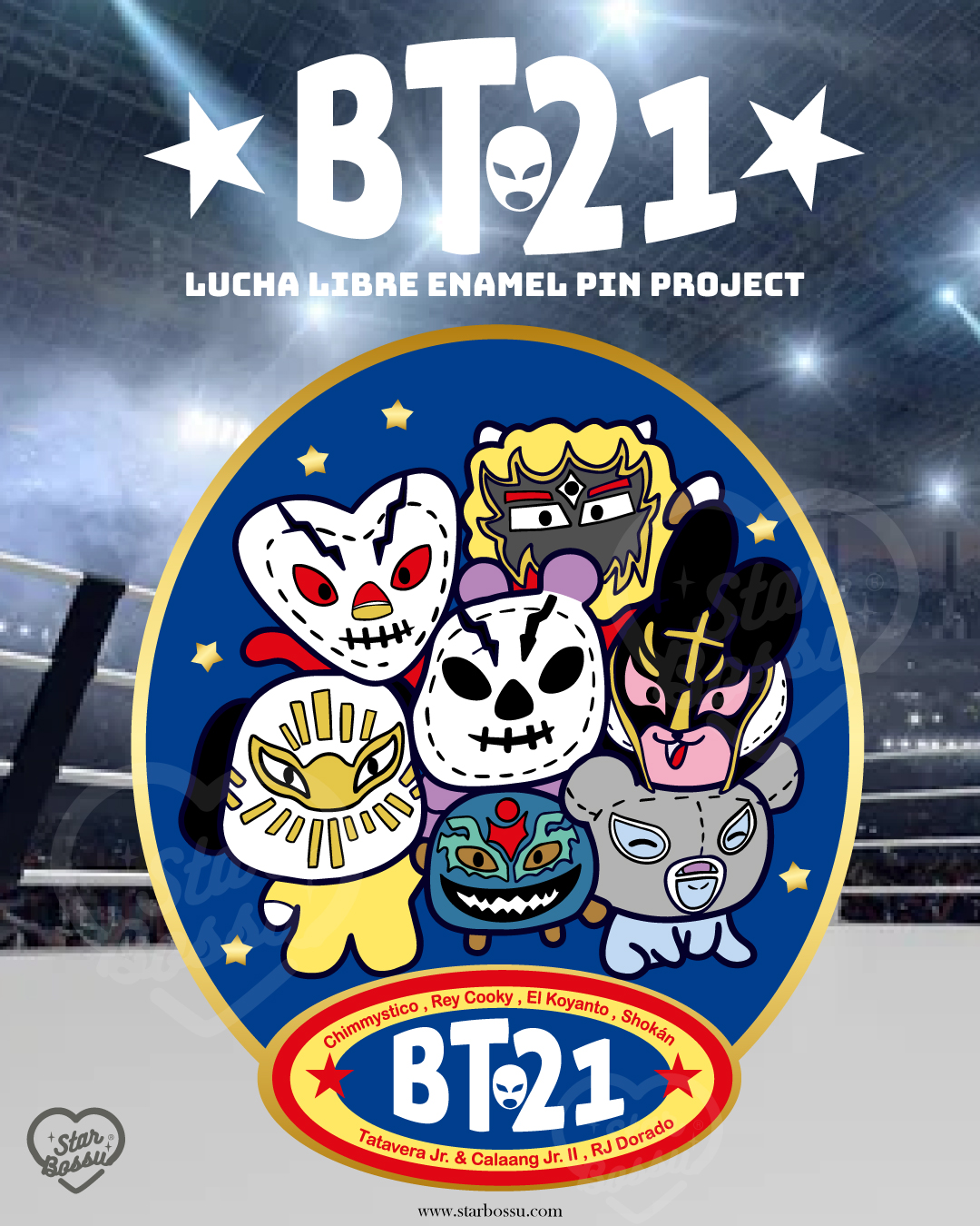 BT21 lucha libre / enamel pin project